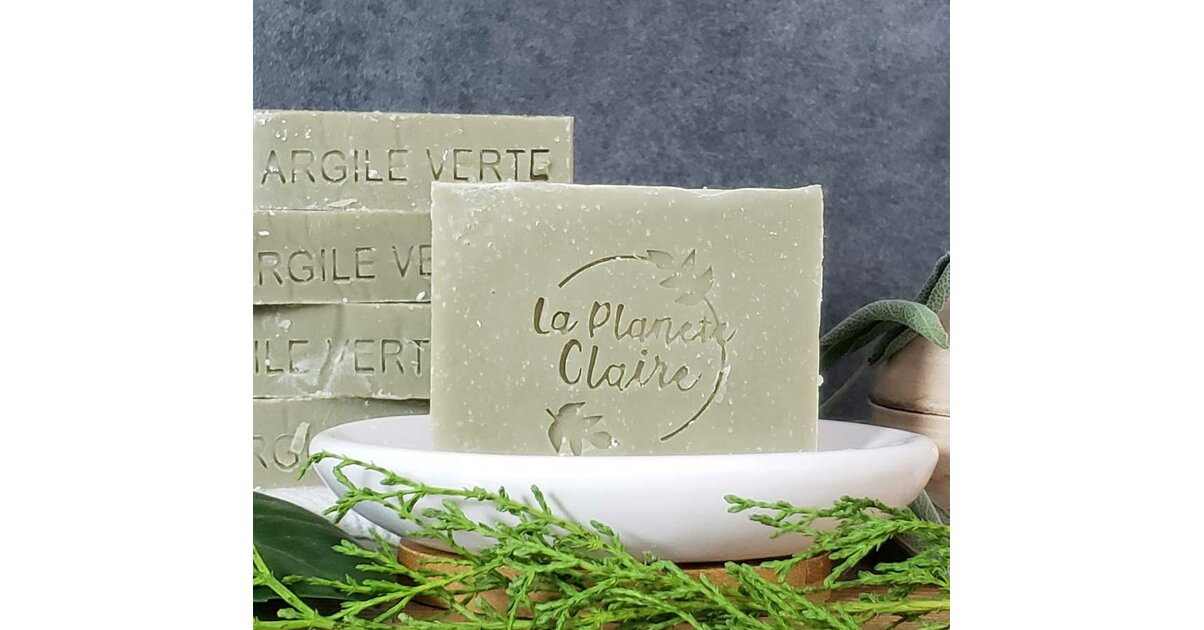 Savon Artisanal à L'argile Verte 100g - Naturel, Hydratant, Antibactérien - Neuf